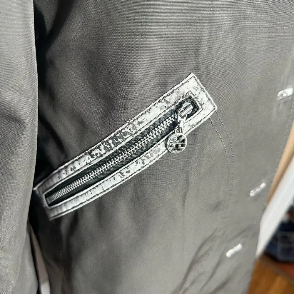 Tory Burch Gray Lightweight Trench Coat